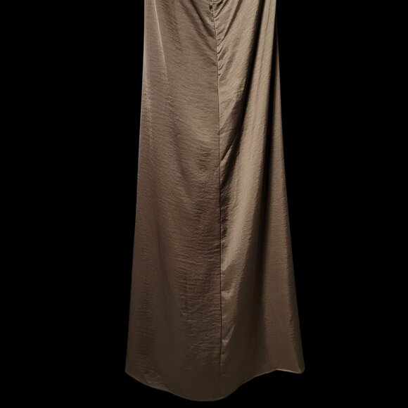 NWT House of Harlow 1960 Brown Elegant Evening Satin Maxi Halter Dress Medium - Picture 7 of 9